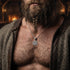 Man Wearing Viking Shield Knot Men's Pendant