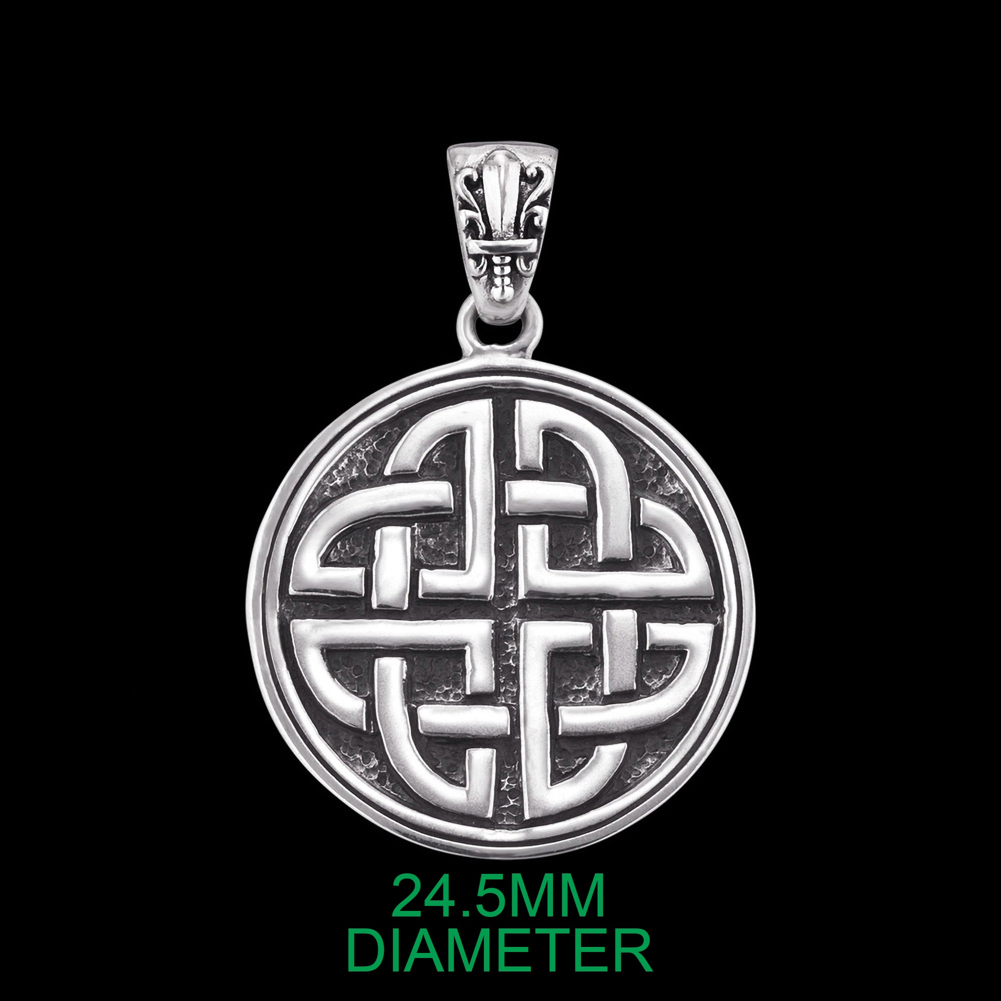 SAVE BRAVE MEN'S SILVER VIKING SHIELD KNOT PENDANT