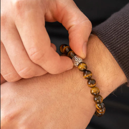 Viking Shield Knot Tiger Eye Men's Bracelet | Save Brave Australia