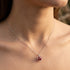 Woman Wearing Red Jasper Infinity Cage Silver Necklace | Engelsrufer Australia