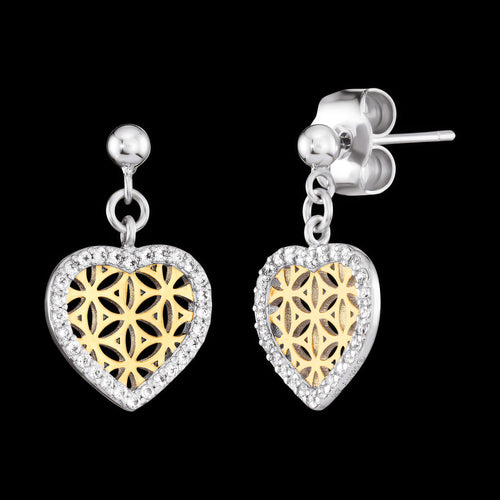 Heart Filigree Flower Of Life Silver Gold Earrings | Australia