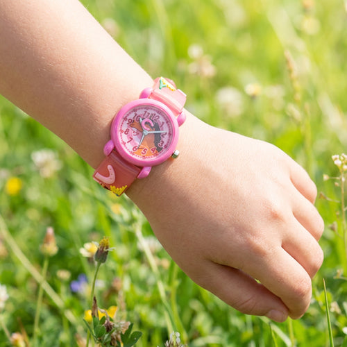 Woman Wearing Colourful Horse Children's Watch