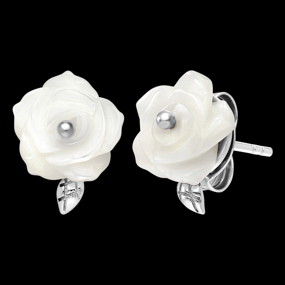 ENGELSRUFER ROSE MOTHER OF PEARL STUD EARRINGS