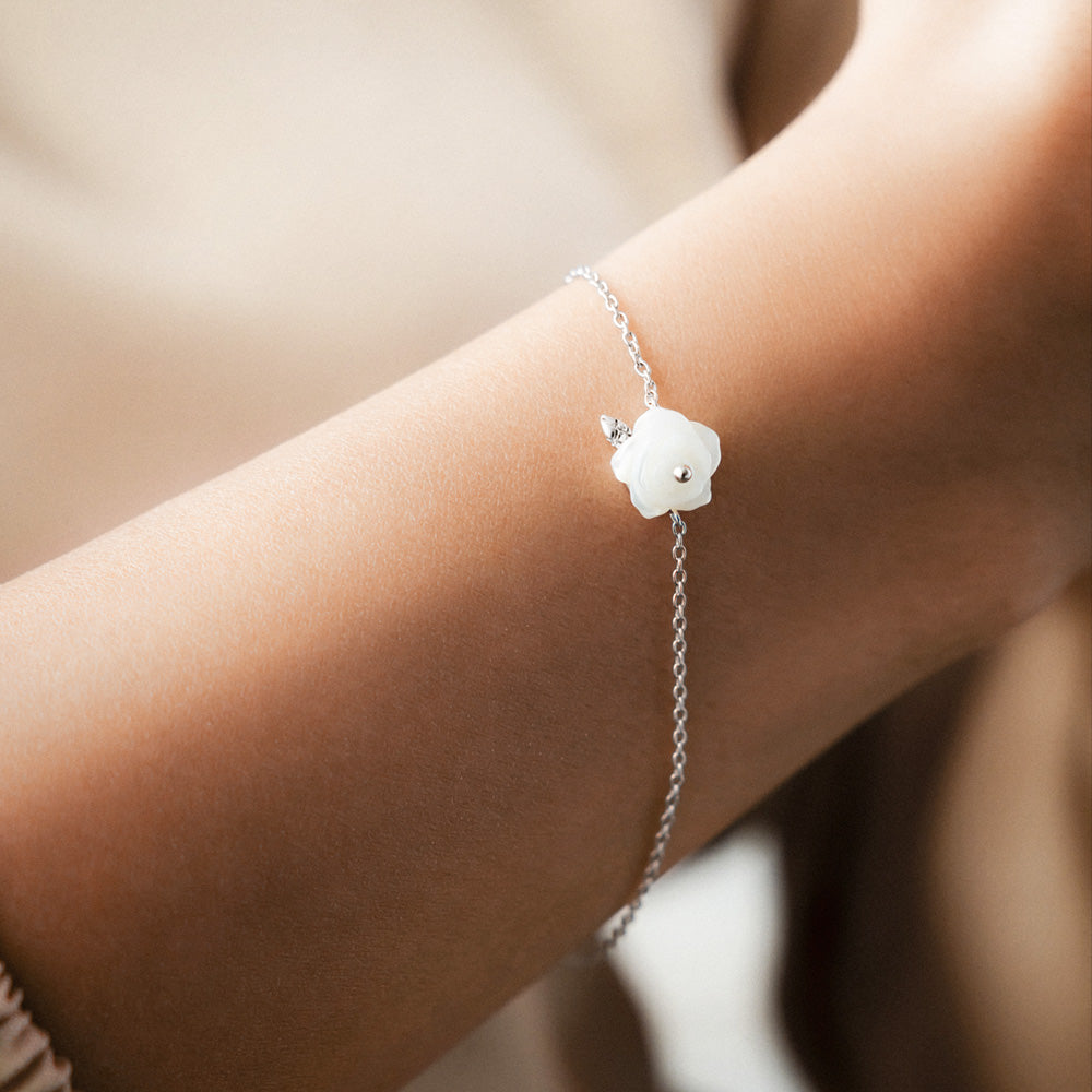 ENGELSRUFER ROSE MOTHER OF PEARL BRACELET - MODEL VIEW