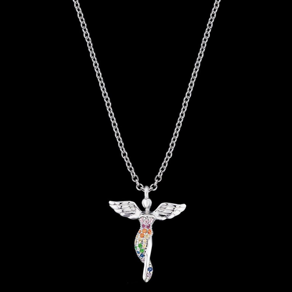 ENGELSRUFER LITTLE ANGEL SILVER RAINBOW NECKLACE