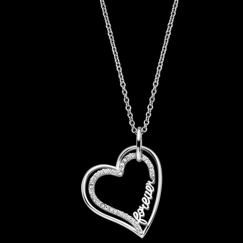 ENGELSRUFER FOREVER HEART SILVER CZ NECKLACE