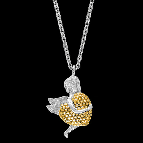 ENGELSRUFER ANGEL HEART SILVER GOLD NECKLACE