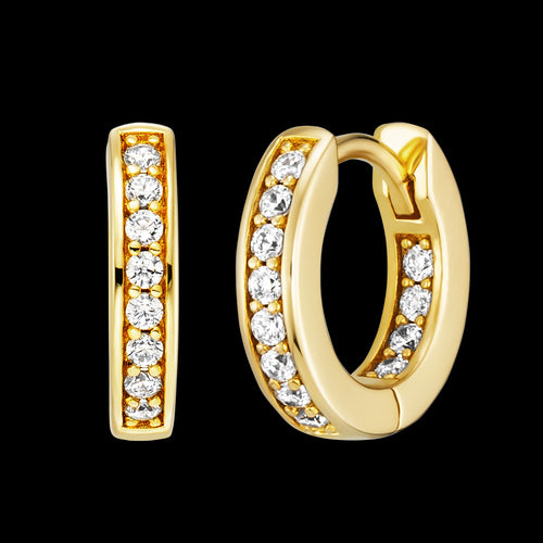 ENGELSRUFER GOLD EMMA 13MM HOOP CZ EARRINGS