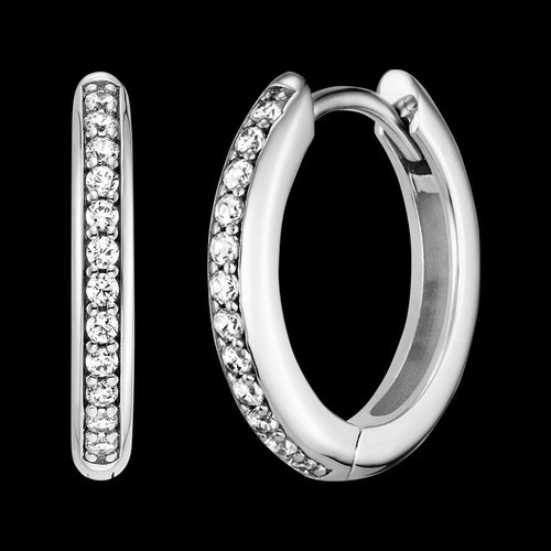 ENGELSRUFER SILVER LOLA 16MM HOOP CZ EARRINGS