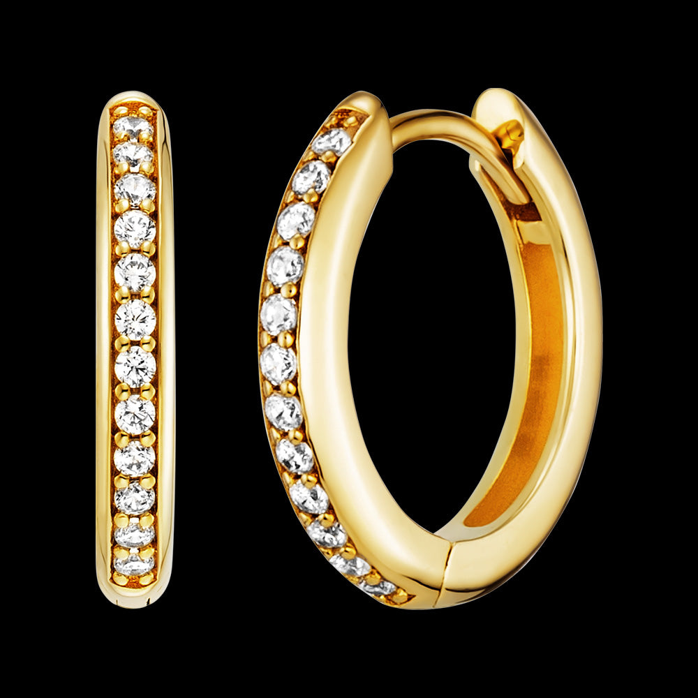 ENGELSRUFER GOLD LOLA 16MM HOOP CZ EARRINGS