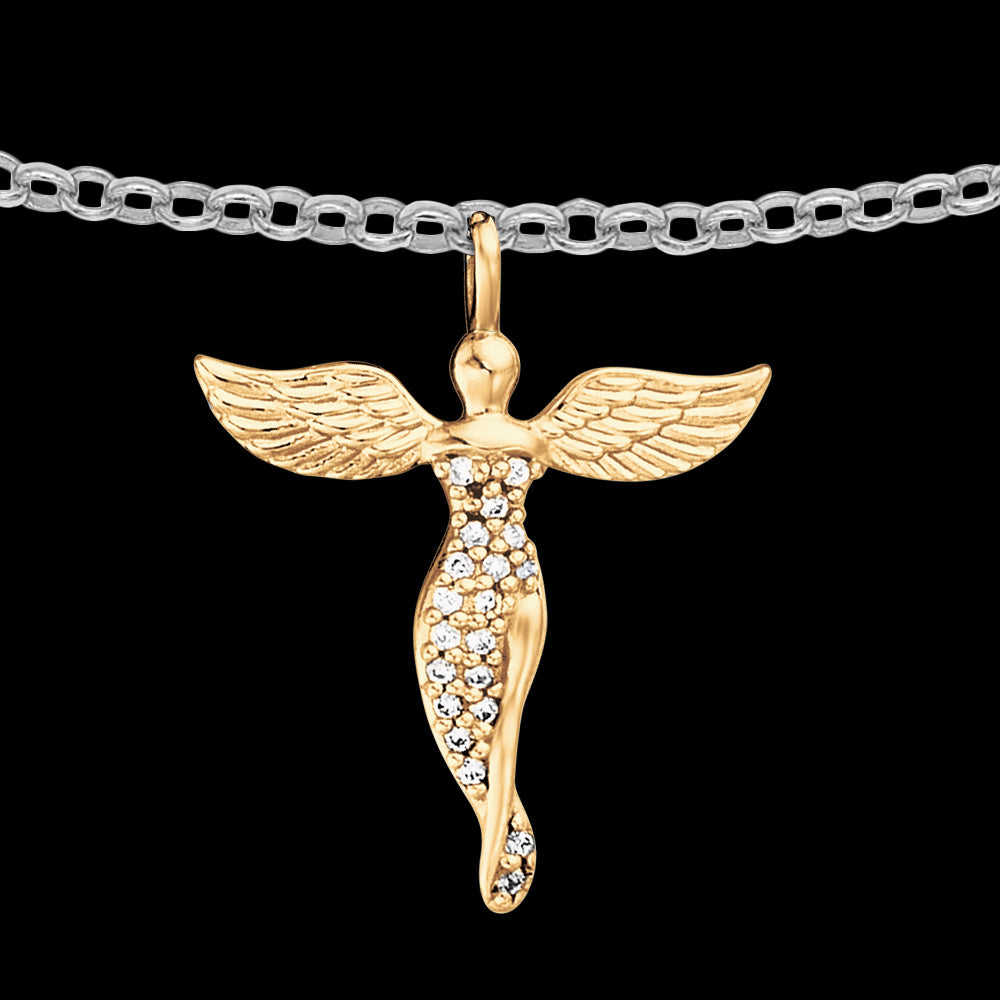 ENGELSRUFER LITTLE ANGEL SILVER GOLD ANKLET - CLOSE-UP