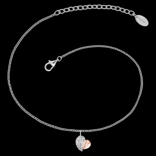 ENGELSRUFER HEARTWING SILVER ROSE GOLD ANKLET