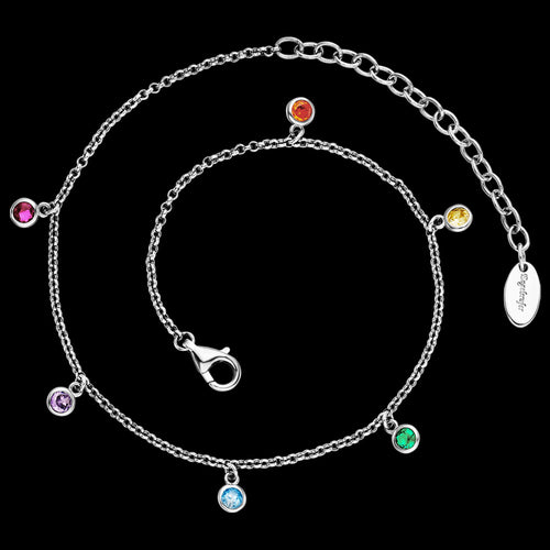 ENGELSRUFER LITTLE MOON RAINBOW SILVER ANKLET