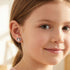 Young Girl Wearing Dog Love Heart Children's Stud Earrings