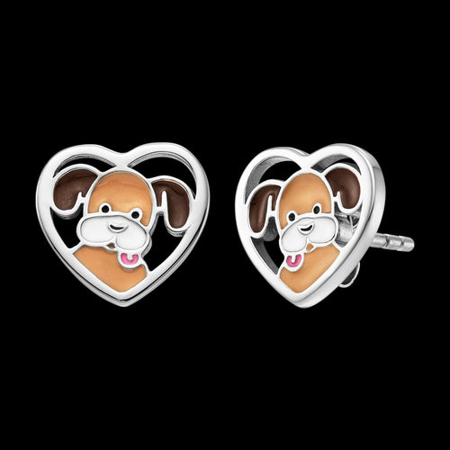 HERZENGEL DOG LOVE HEART CHILDREN'S STUD EARRINGS