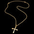 SAVE BRAVE MEN'S ISAAC GOLD STEEL CROSS NECKLACE - FULL VIEW