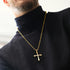 BARBED CROSS MEN'S GOLD STEEL NECKLACE | SAVE BRAVE AUSTRALIA