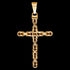 SAVE BRAVE MEN'S DAN GOLD STEEL KNOT CROSS NECKLACE - CLOSE-UP