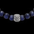 SAVE BRAVE MEN'S STEEL BLUE TIGER EYE VIKING SHIELD KNOT BRACELET - BEAD CLOSE-UP