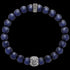 SAVE BRAVE MEN'S STEEL BLUE TIGER EYE VIKING SHIELD KNOT BRACELET