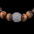 SAVE BRAVE MEN'S STEEL TIGER EYE OM BRACELET - BEAD CLOSE-UP