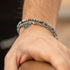 Grey Jasper Sword Medallion Men's Wraparound Bracelet | Australia