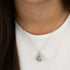 ENGELSRUFER SILVER WHITE PEARL ANGEL WING SOUNDBALL NECKLACE - MODEL VIEW