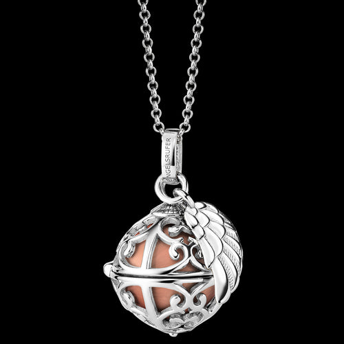 ENGELSRUFER SILVER ROSE GOLD ANGEL WING SOUNDBALL NECKLACE