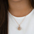 ENGELSRUFER ROSE GOLD WHITE PEARL ANGEL WING SOUNDBALL NECKLACE - MODEL VIEW