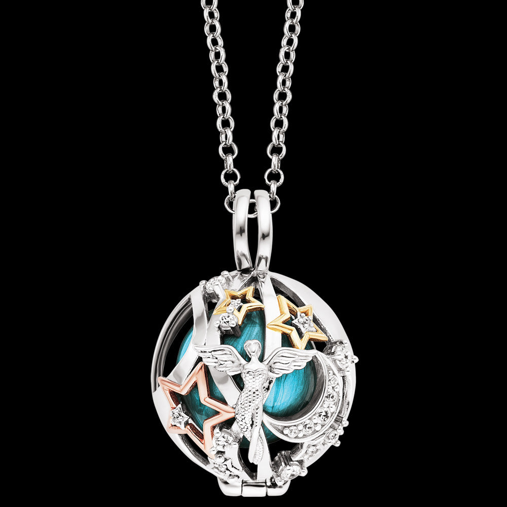 Colgante De Alas De ángel En Plata De Ley 925 - Con Cristales Blancos, Tamaño 42 Mm, Diseño Detallado, Para Mujeres