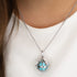 ENGELSRUFER SILVER TURQUOISE PEARL ANGEL WING SOUNDBALL PENDANT - MODEL VIEW