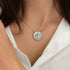 ENGELSRUFER SILVER TREE OF LIFE MOTHER OF PEARL NECKLACE - MODEL VIEW