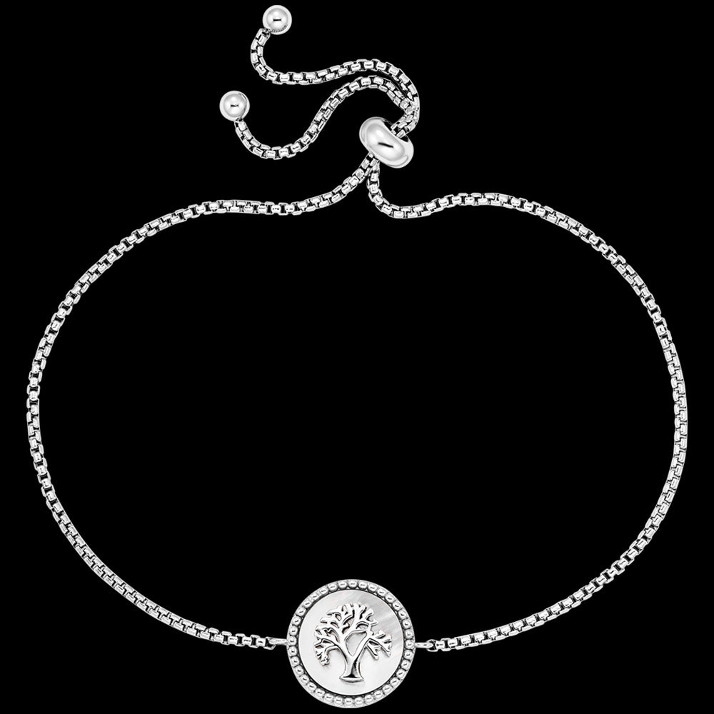 ENGELSRUFER SILVER TREE OF LIFE MOTHER OF PEARL BRACELET