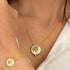 ENGELSRUFER GOLD TREE OF LIFE MOTHER OF PEARL NECKLACE - MODEL VIEW