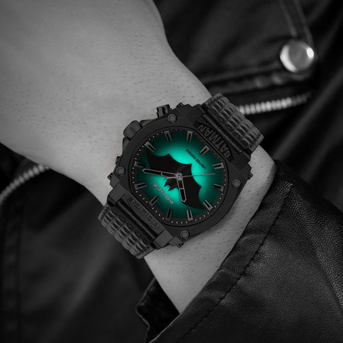 POLICE BATMAN DARK KNIGHT MECHANICAL LIMITED EDITION WATCH - WRIST VIEW