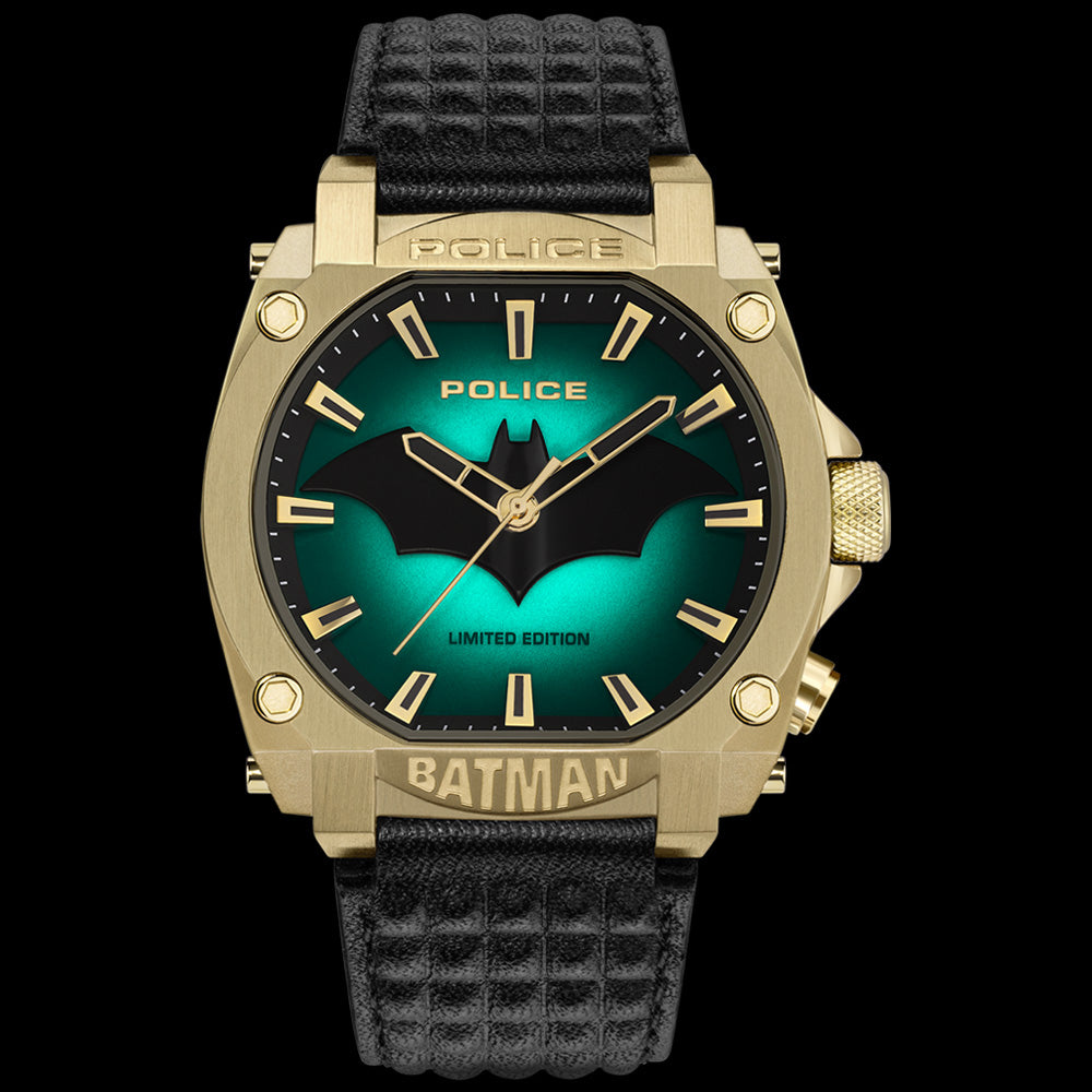 POLICE FOREVER BATMAN GOLD & BLACK LIMITED EDITION WATCH - BACKLIGHT