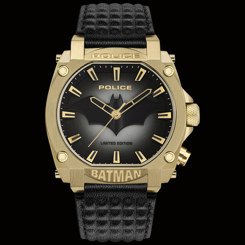 POLICE FOREVER BATMAN GOLD & BLACK LIMITED EDITION WATCH - BACKLIGHT DEMO