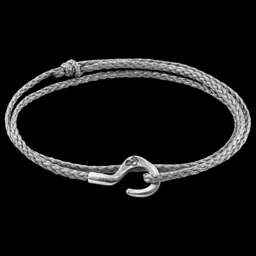 ANCHOR & CREW CHARLES SILVER GREY ROPE BRACELET