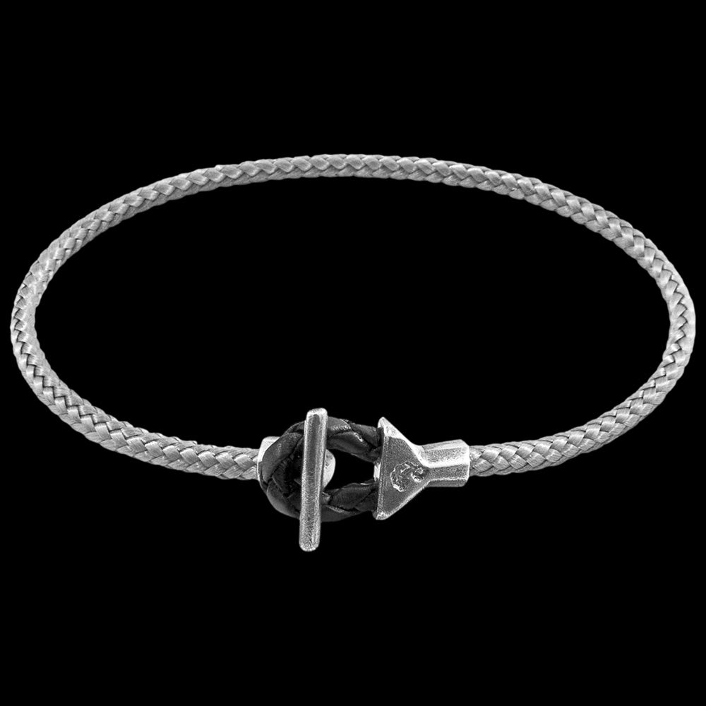 ANCHOR & CREW CULLEN SILVER GREY ROPE BRACELET