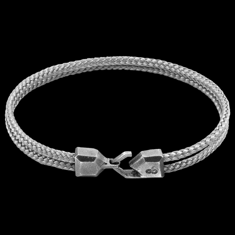 ANCHOR & CREW CROMER SILVER GREY ROPE BRACELET