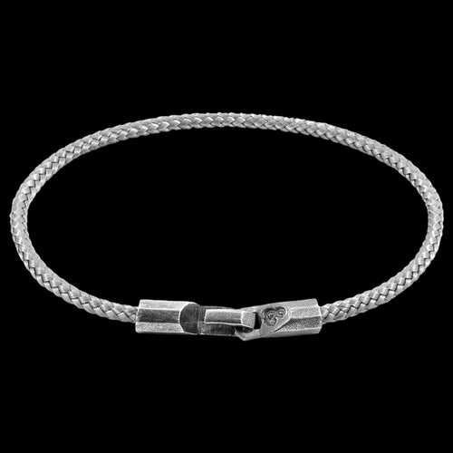 ANCHOR & CREW TALBOT SILVER GREY ROPE BRACELET