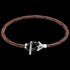 ANCHOR & CREW CULLEN SILVER BROWN ROPE BRACELET
