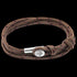 ANCHOR & CREW DUNDEE SILVER BROWN ROPE BRACELET