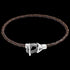 ANCHOR & CREW CULLEN SILVER DARK BROWN BRAIDED LEATHER BRACELET
