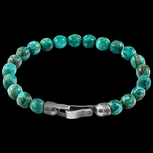 ANCHOR & CREW NACHI SILVER BLUE TURQUOISE STONE BRACELET