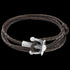 ANCHOR & CREW UNION SILVER DARK BROWN BRAIDED LEATHER BRACELET