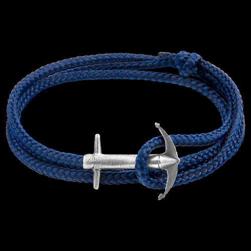 ANCHOR & CREW ADMIRAL SILVER NAVY BLUE ROPE BRACELET