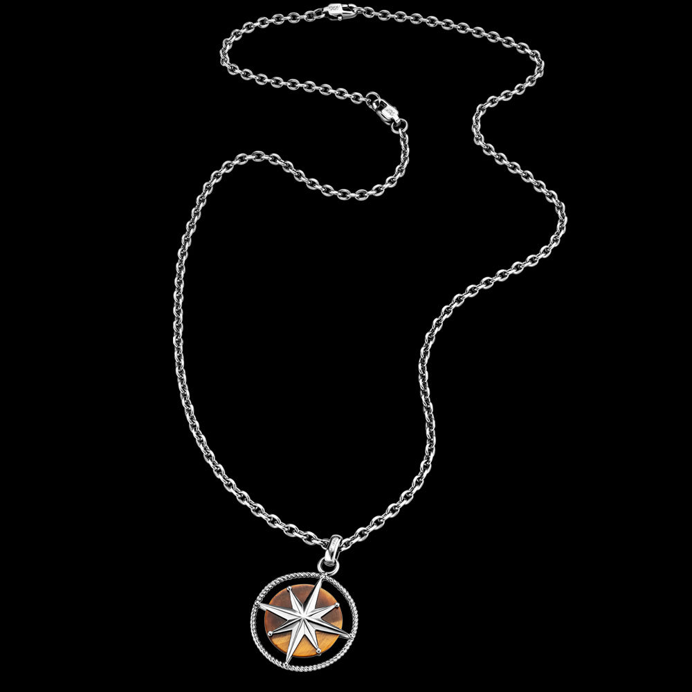 Tiger Eye Compass Talisman Men's Necklace | Save Brave Australia