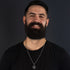 Man Wearing Black Onyx Compass Talisman Men's Necklace | Save Brave Australia