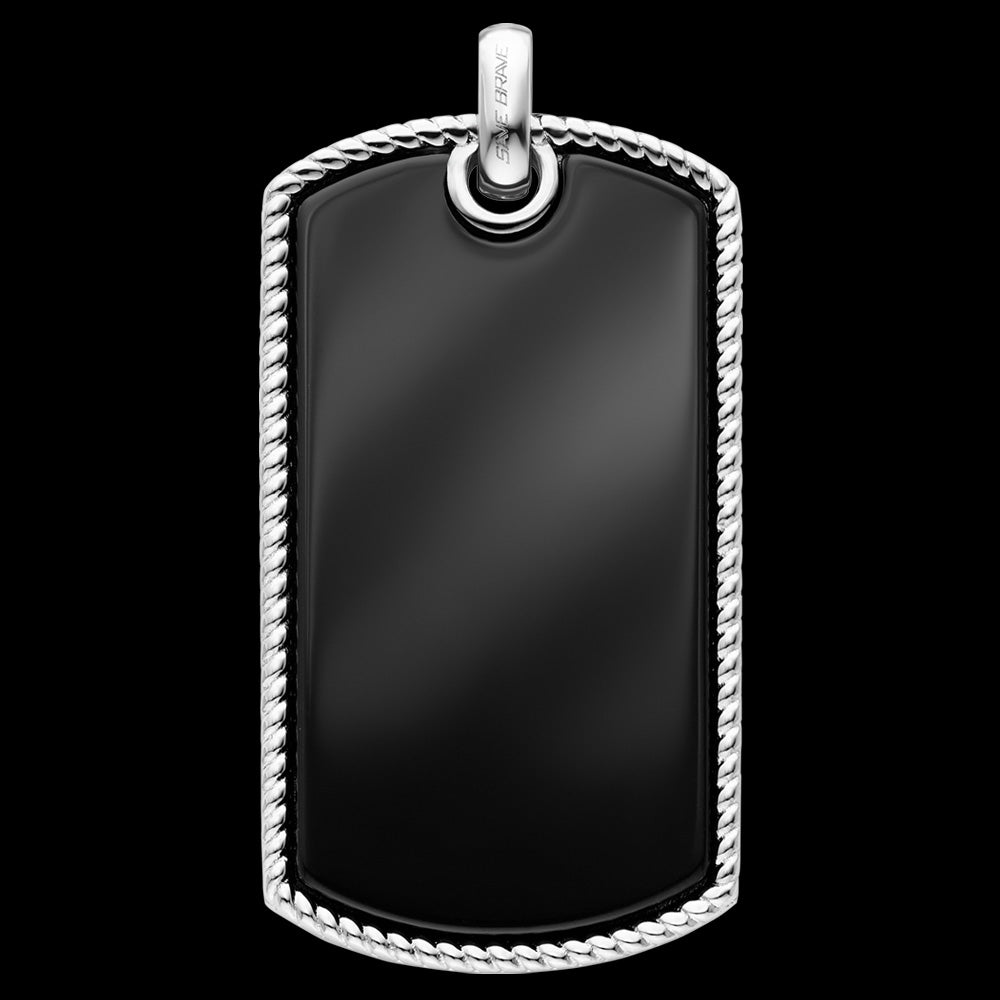 Black Onyx Dog Tag Men's Necklace | Save Brave Australia
